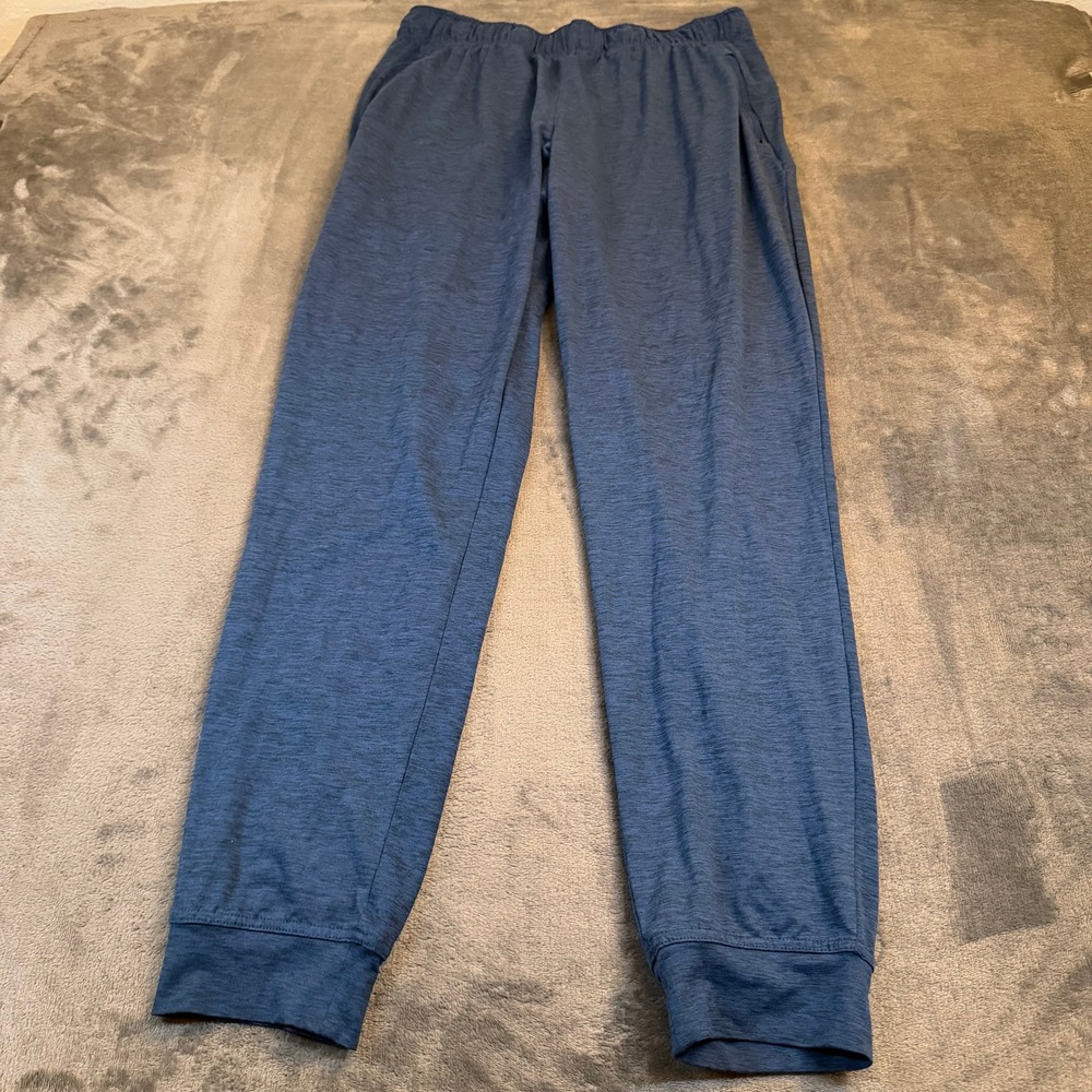 Glacier Performance Jogger Pants Mens Medium Blue Heathered Zipper Pockets